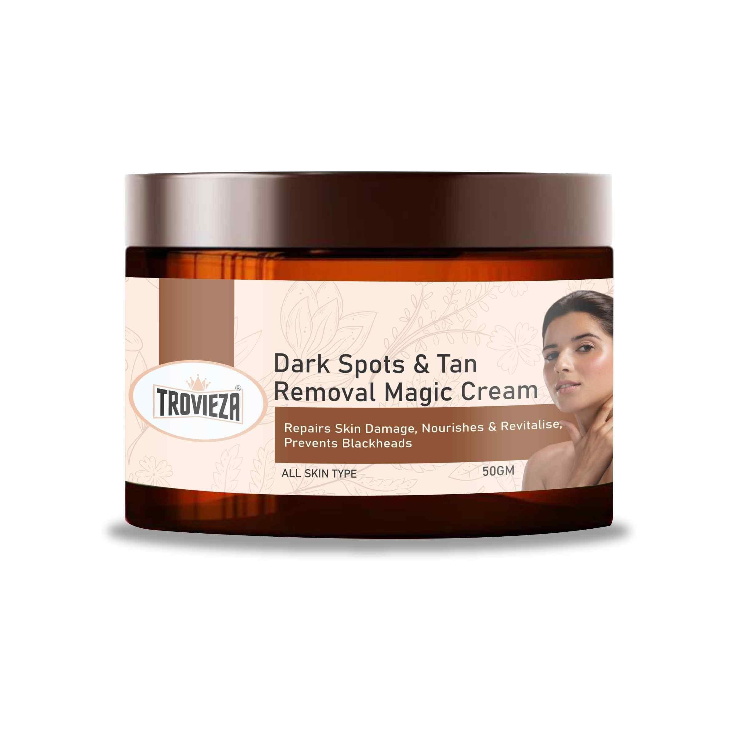 Trovieza Dark spots & Tan removal Magic cream For Face Lightening, Nourishes & Revitalize, prevents blackheads, All skin type, 50gm